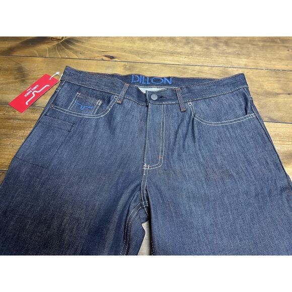Kimes Ranch Men's Dillon Raw Jeans Blue 100% Cotton Wide Bootcut 34x34 USA Made - Picture 3 of 13